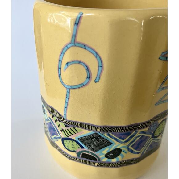 Vintage Pottery Vase Nerikome Porcelain Mug By Sungyong Chung Ginkgo Studios - Picture 2 of 5